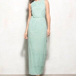 Calvin Klein Style Turquoise crochet lace maxi dress top size 4